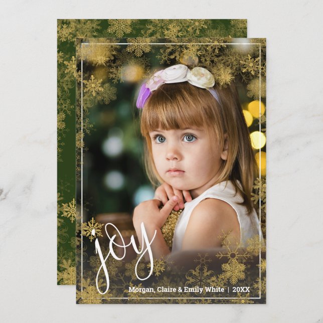 Snowflakes Christmas Photo Holiday Card (Front/Back)