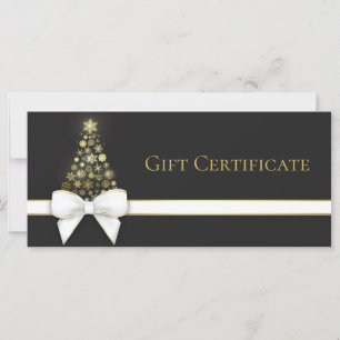 Snowflakes Christmas Tree Bow Black Grey Gift Card