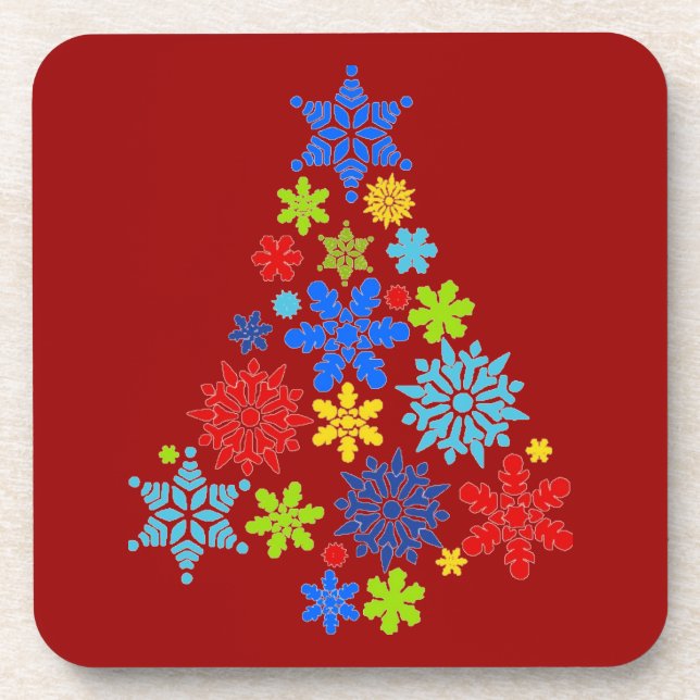 Snowflakes Christmas Tree Coaster (Front)