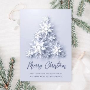 Snowflakes Christmas Tree Corporate Greeting Holiday Card
