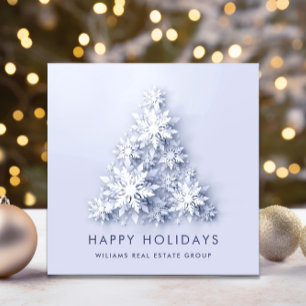 Snowflakes Christmas Tree Corporate Greeting Holiday Card