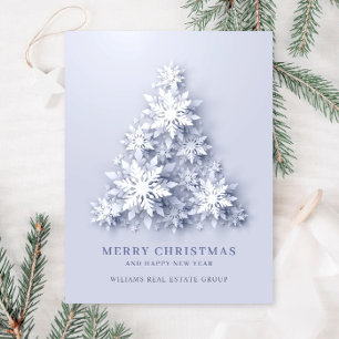Snowflakes Christmas Tree Corporate Greeting Postcard