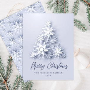 Snowflakes Christmas Tree Greeting Holiday Card