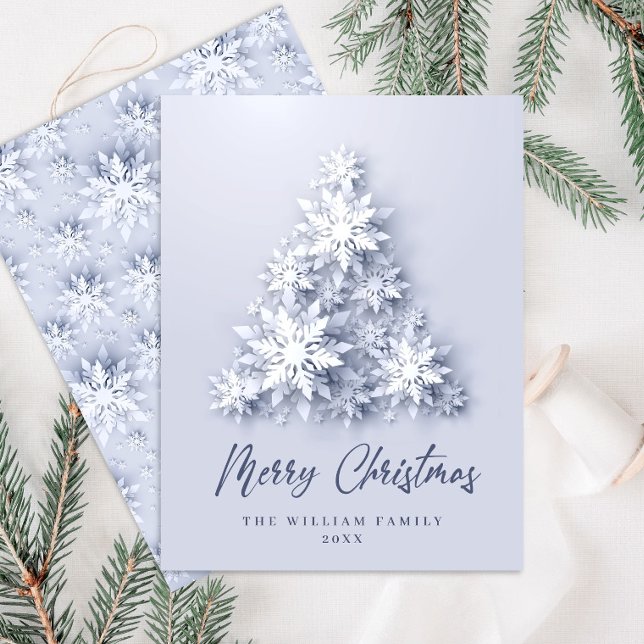 Snowflakes Christmas Tree Greeting Holiday Card (Creator Uploaded)