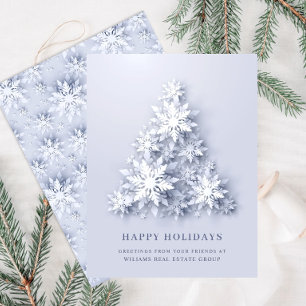 Snowflakes Christmas Tree Greeting Holiday Card