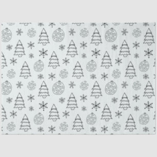 Snowflakes Christmas Trees Ornaments Christmas Tissue Paper