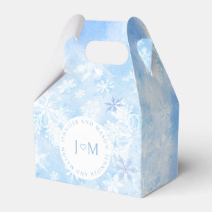 Snowflakes Christmas wedding monogram favour boxes