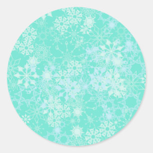 snowflakes classic round sticker