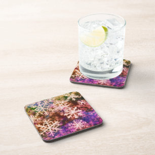 Snowflakes colourful  coaster