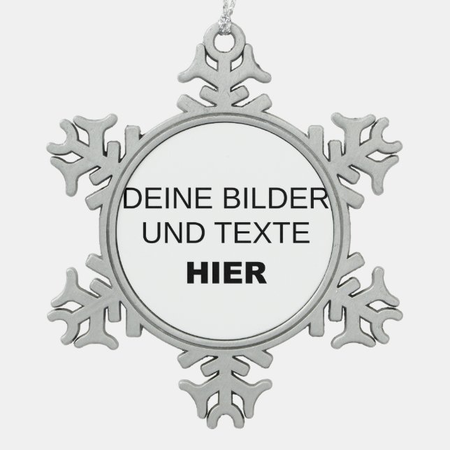 Snowflakes create Christmas tree trailers Snowflake Pewter Christmas Ornament (Front)