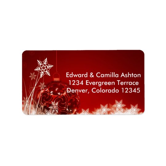 Snowflakes Customisable Christmas Address Label