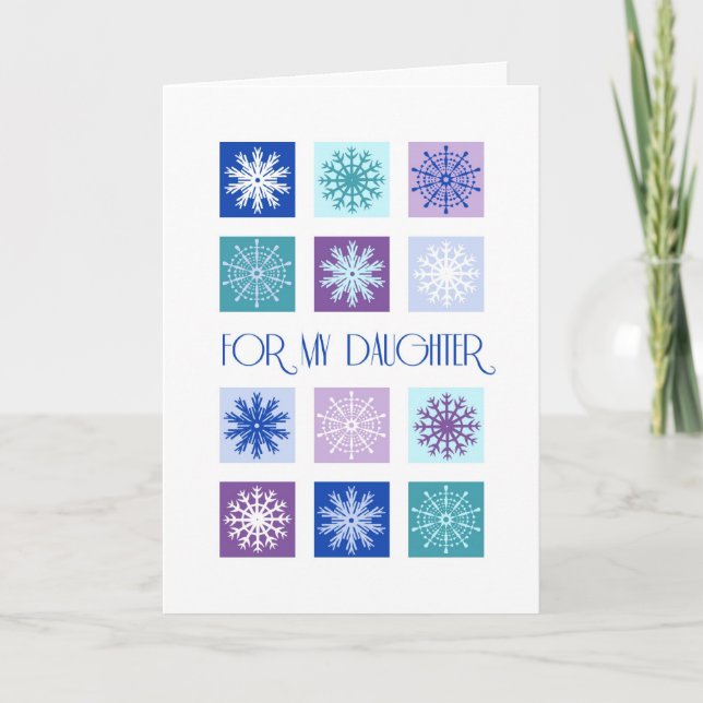 Snowflakes Daughter Christmas Card (Front)