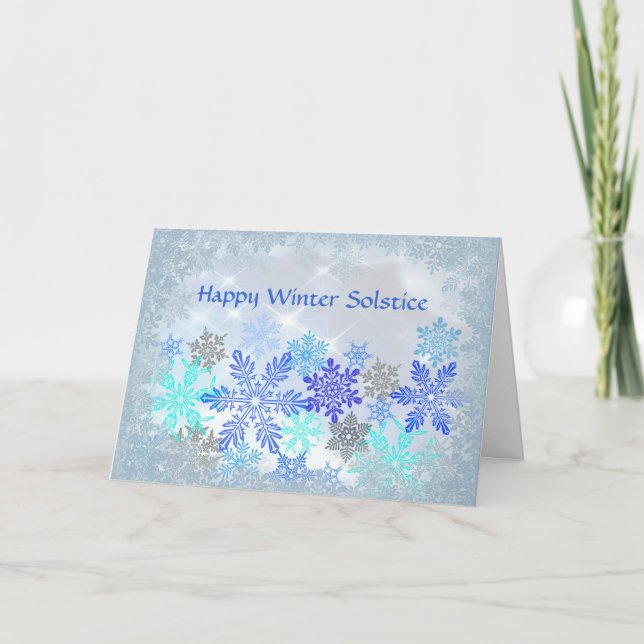 Snowflakes Design Winter Solstice Card (Front)