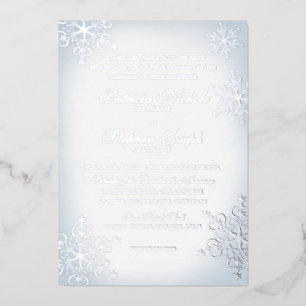 Snowflakes Dusty Blue Wedding Silver