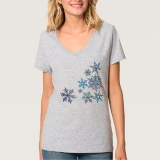 Snowflakes, embroidered look, digital painting T-Shirt