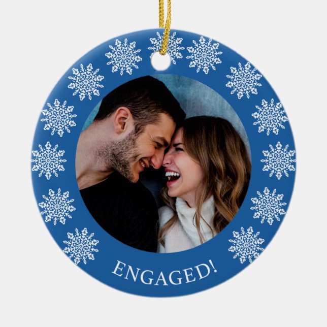 Snowflakes Engaged Ornament (Front)