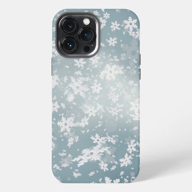 Snowflakes falling Winter Background iPhone Case (Back)