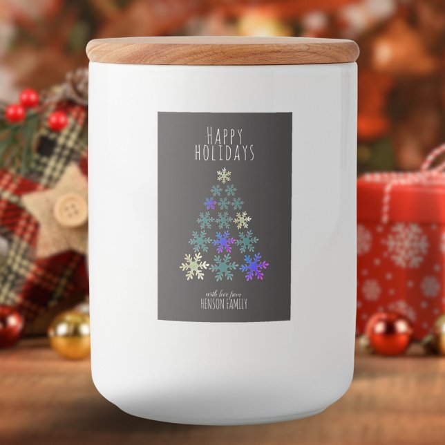 Snowflakes Festive Personalizable Christmas Food Label (Creator Uploaded)
