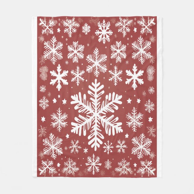 Snowflakes  fleece blanket (Front)