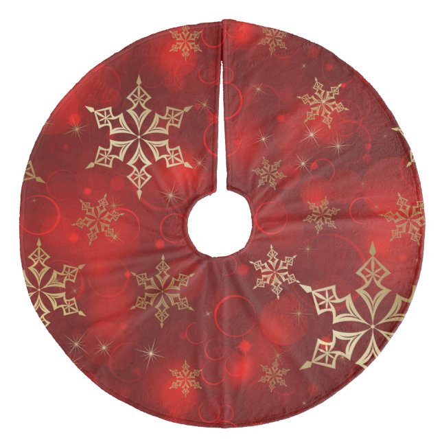 Snowflakes Fleece Tree Skirt (Front)