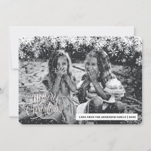 Snowflakes frame Merry Christmas Holiday Card