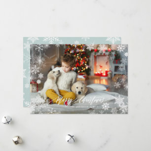 Snowflakes Frame Overlay Merry Christmas Photo Holiday Card