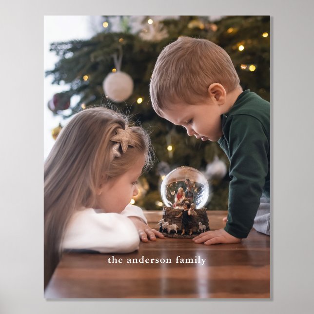 Snowflakes Frame Personalised Photo Foil Prints (Front)