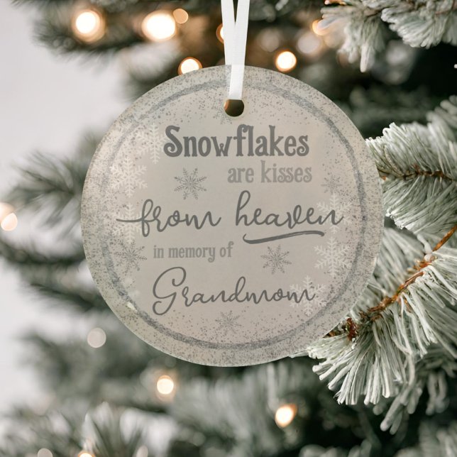 Snowflakes from Heaven In Memory of Personalised Glass Tree Decoration (Creator Uploaded)