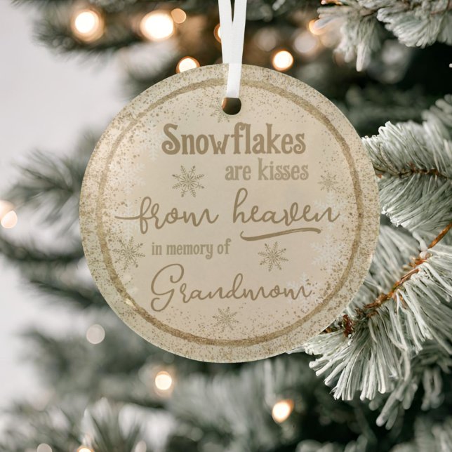 Snowflakes from Heaven In Memory of Personalized Glass Tree Decoration (Creator Uploaded)