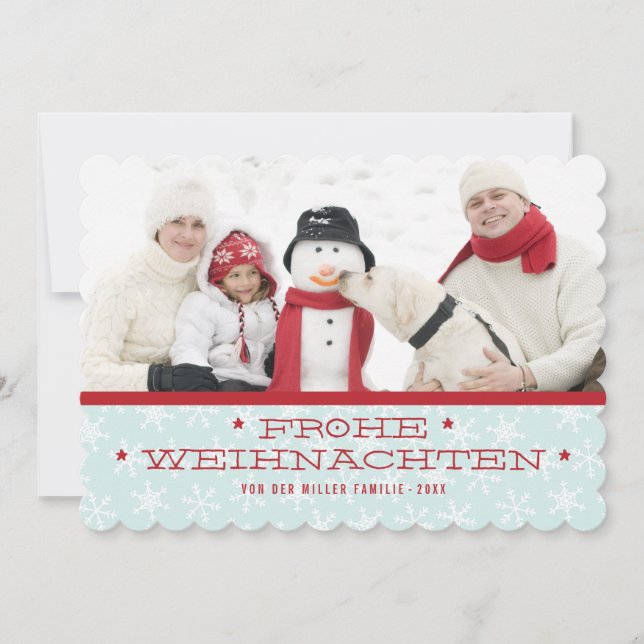 Snowflakes | German Holiday Photo Card (Front)