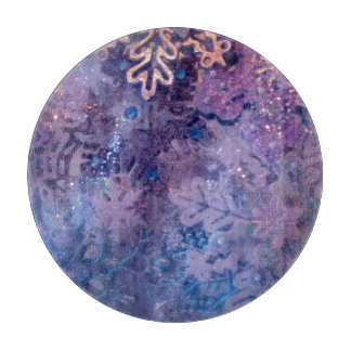 Snowflakes glass cutting board