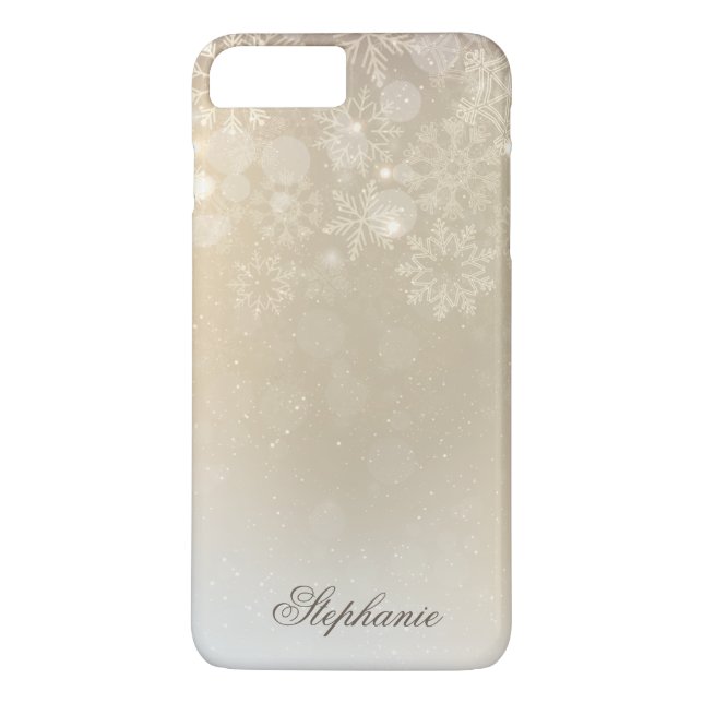 Snowflakes Gold Personalised Holiday | Phone Case (Back)
