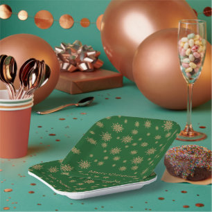 snowflakes,golden snowflakes, dinner plate