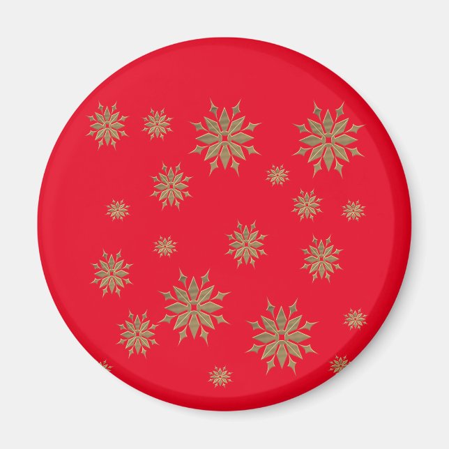 snowflakes,golden snowflakes, magnet (Front)