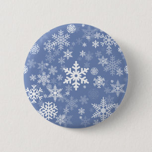 Snowflakes Graphic Customise Colour Background on 6 Cm Round Badge