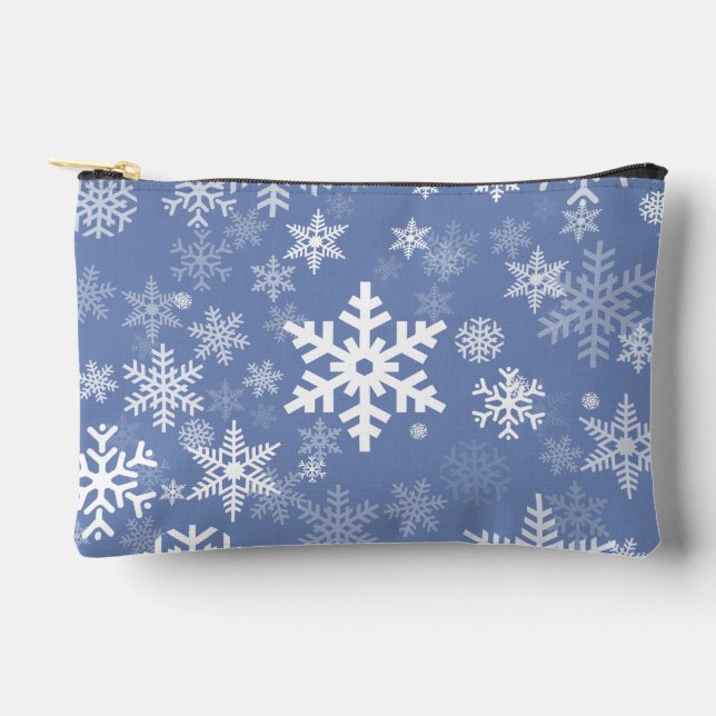 Snowflakes Graphic Customise Colour Background on  Accessory Pouch (Front)