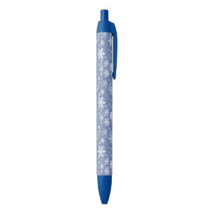 Snowflakes Graphic Customise Colour Background on  Blue Ink Pen