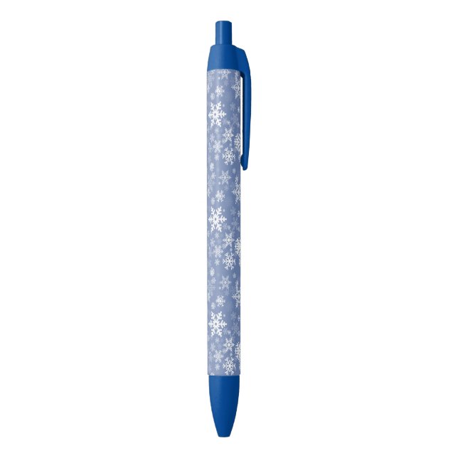 Snowflakes Graphic Customise Colour Background on  Blue Ink Pen (Bottom (Vertical))