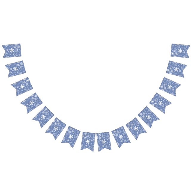 Snowflakes Graphic Customise Colour Background on  Bunting (All)
