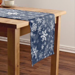 Snowflakes Graphic Customise Colour Background on  Medium Table Runner