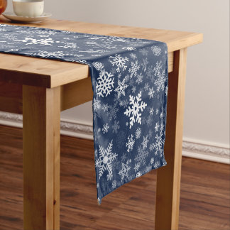 Snowflakes Graphic Customise Colour Background on Medium Table Runner