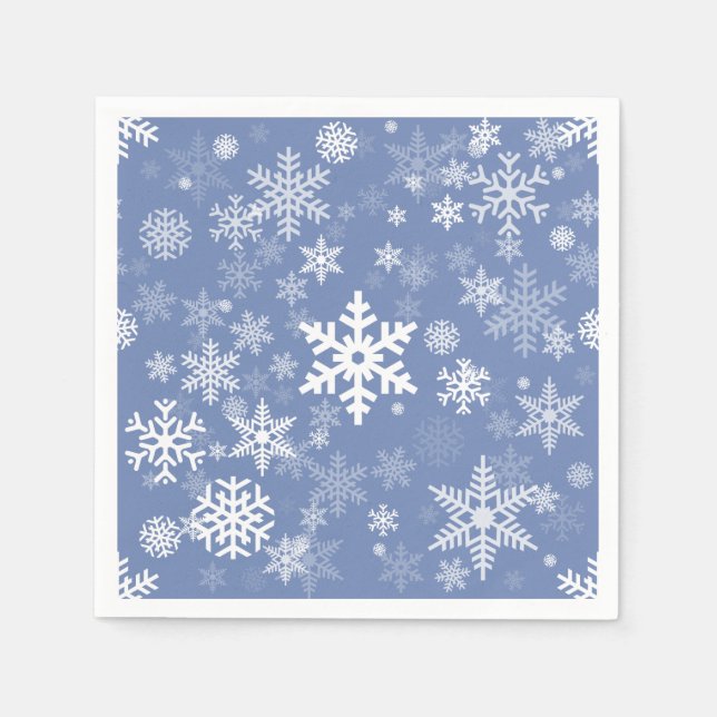 Snowflakes Graphic Customise Colour Background on  Napkin (Front)