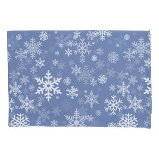 Snowflakes Graphic Customise Colour Background on Pillowcase