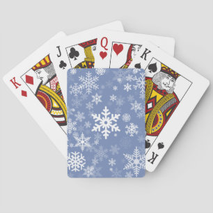 Snowflakes Graphic Customise Colour Background on Playing Cards