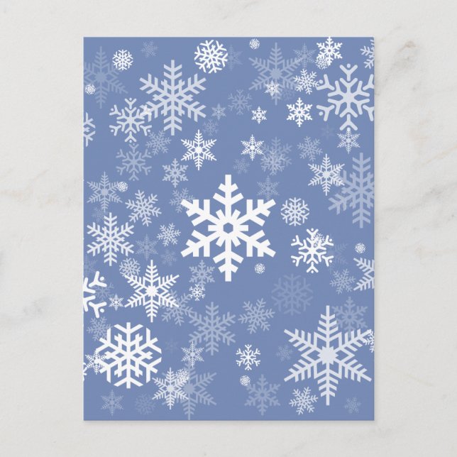 Snowflakes Graphic Customise Colour Background on  Postcard (Front)