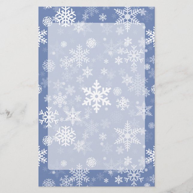 Snowflakes Graphic Customise Colour Background on  Stationery (Front)