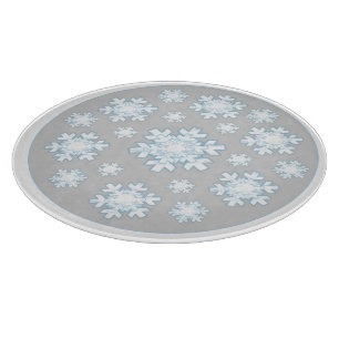 Snowflakes (grey) cutting board