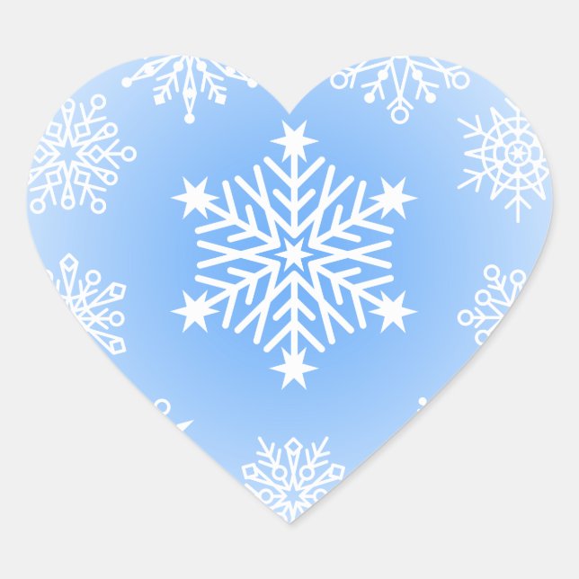 Snowflakes Heart Sticker (Front)