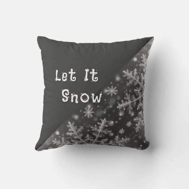 Snowflakes / Hearts / Let It Snow Cushion (Back)