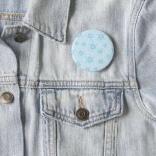 Snowflakes, Ice Blue, Icy Snowflakes, Snow 6 Cm Round Badge